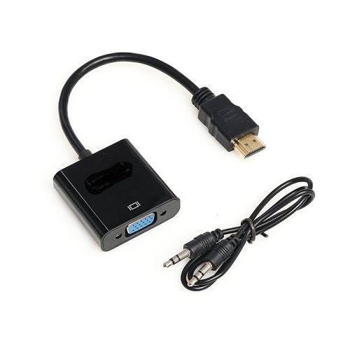 KINGMOX HV350 - ADAPTADOR DE HDMI A VGA 3.5- CONVIERTE SEÑAL DIGITAL (HDMI) A SEÑAL ANALOGA (VGA) CON CABLE 3.5 AUX